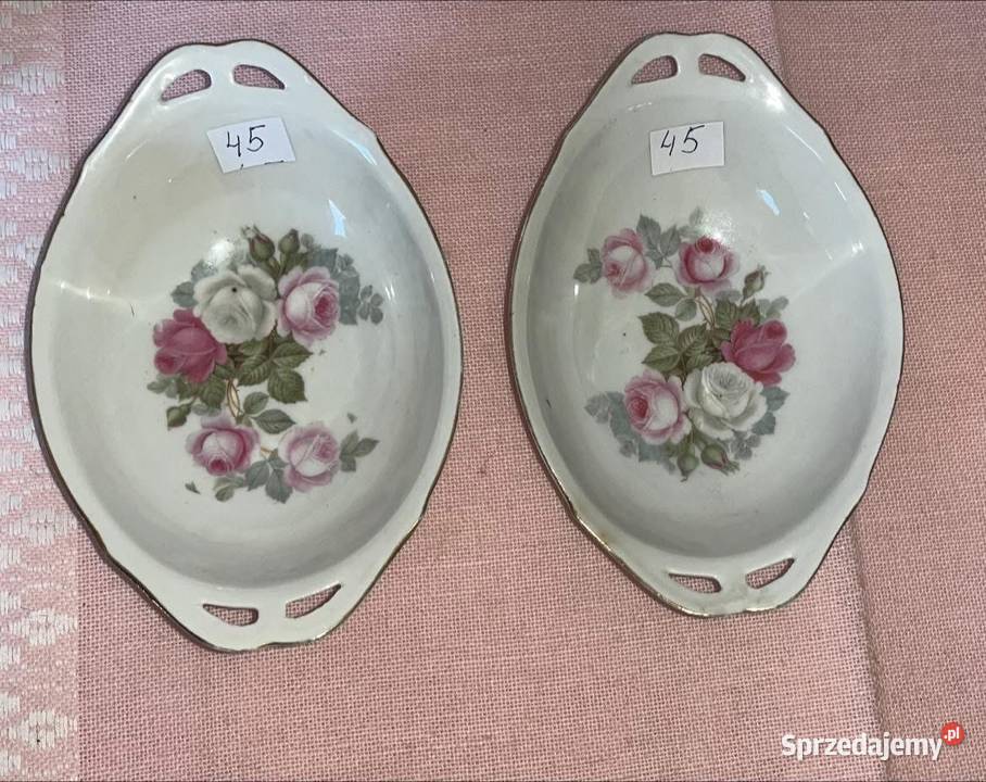 Porcelanowa miseczka paterka Owalna Z różami Na pomorskie Gdańsk