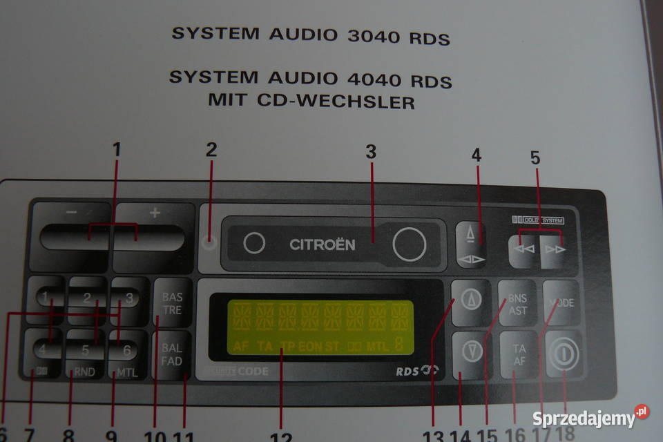 Citroen XM instrukcja obslugisystem audio podkarpackie Rzeszów