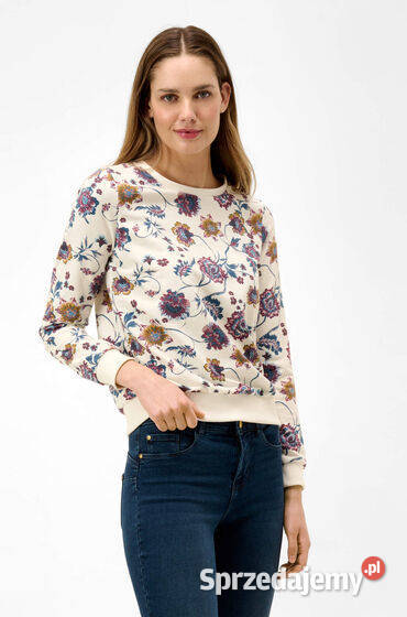 Nowa kremowa bluza w kolorowe kwiaty Orsay SM