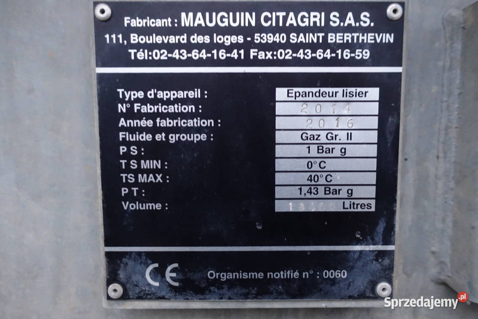 Mauguin 18000 Beczkowóz wóz asenizacyjny Sokoły