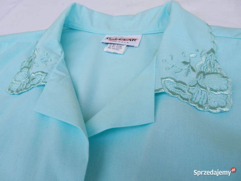 GJ CLAR koszula turkusowa Haft 46 48 USA Bluzki i koszule Nowy Sącz
