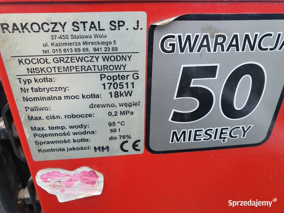 sprzedam piec CO Rakoczy POPTER G 18kw Kotły i Piece CO łódzkie Opoczno