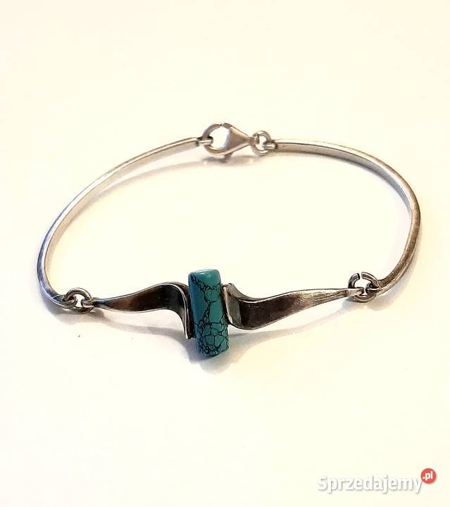 Srebrna bransoletka z turkusem Rzeszów