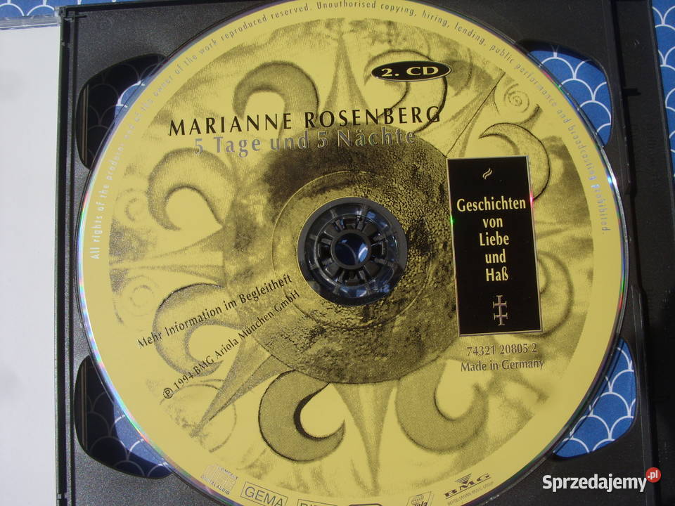 Plyta CD MARIANNE ROSENBERG5 Tage 2 CD 1994 Wołów