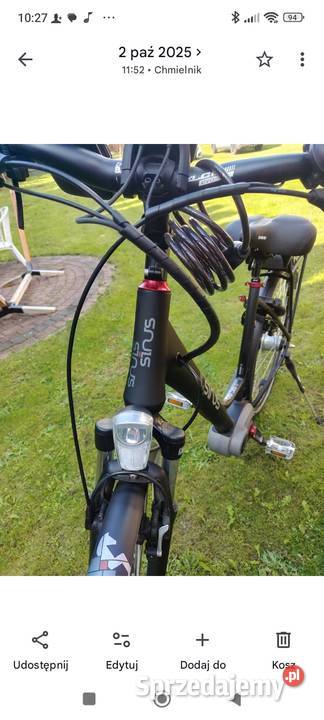 Rower elektryczny marki Sinus Chmielnik