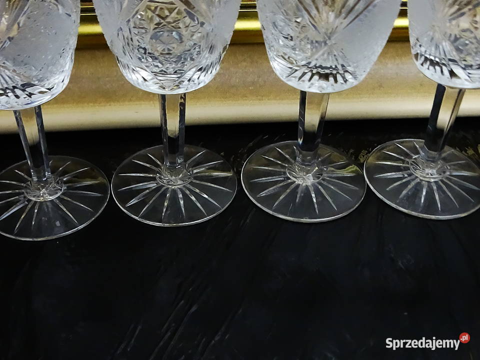 Kieliszki kryształowe zestaw 4 sztuki ręcznie Biłgoraj