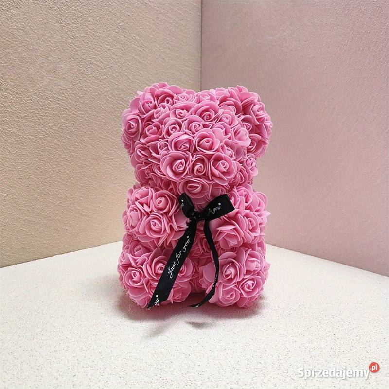 Niedźwiedź różany z sztucznych kwiatów mazowieckie Warszawa
