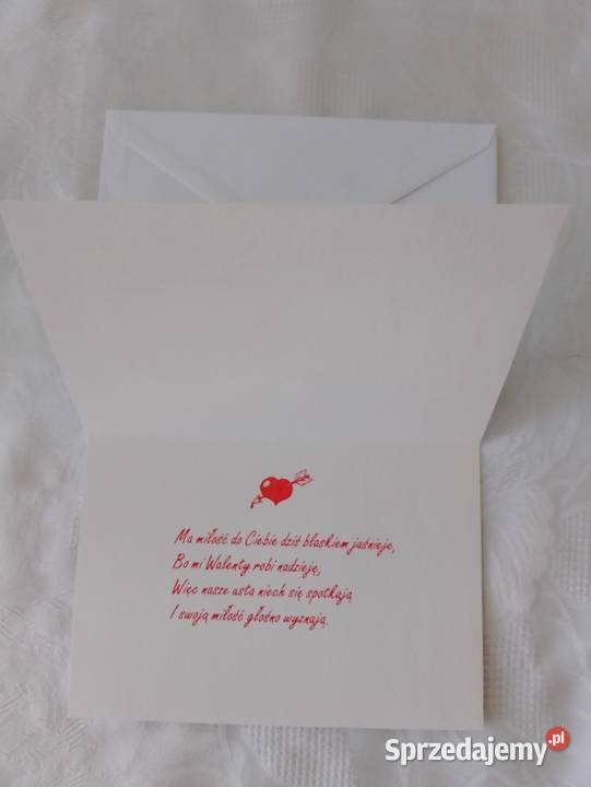Kartka walentynkowa na WALENTYNKI składana z Oborniki