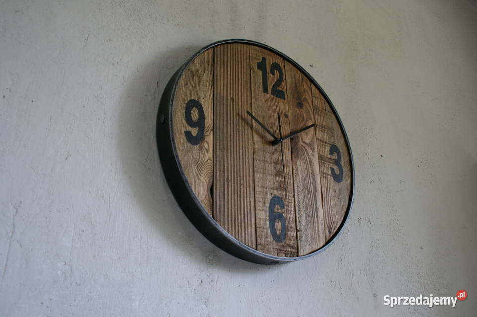 Zegar wiszący rustykalny loft industrialny podkarpackie Mielec