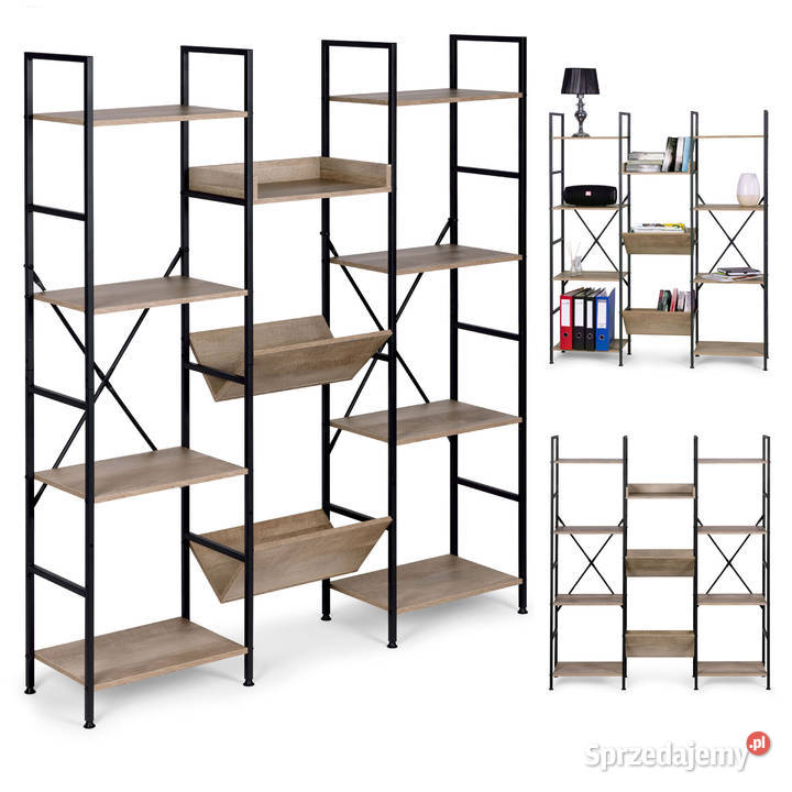 Nowoczesny stojący regał metalowy stelaż 11