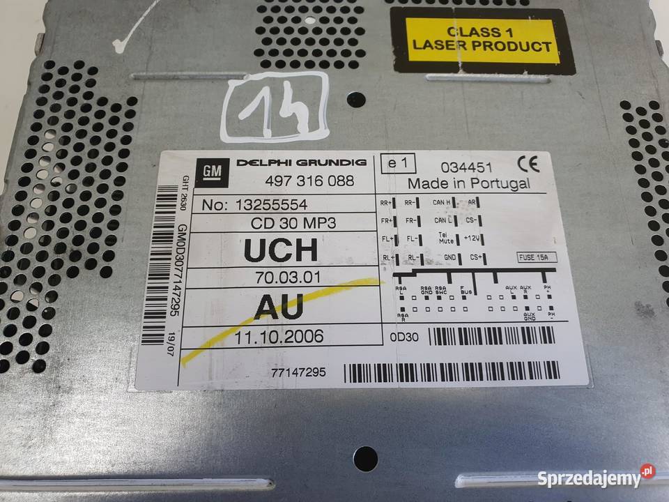 Opel Zafira B Astra H RADIOODTWATRZACZ CD MP3 osobowe Chełm