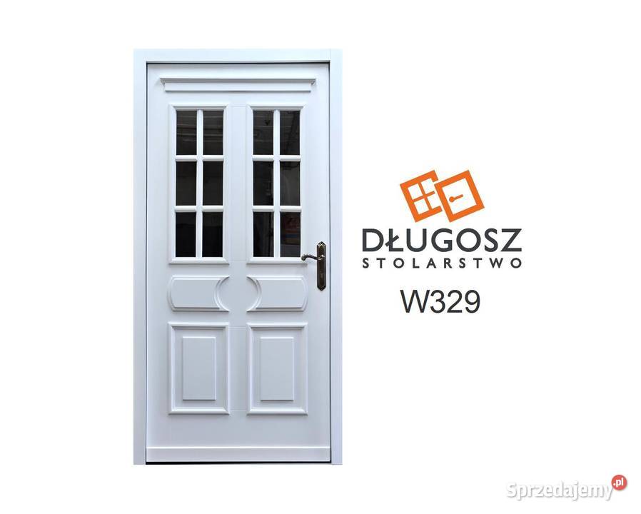 Drzwi DŁUGOSZ zewnętrzne retro RAL9016 białe Żory