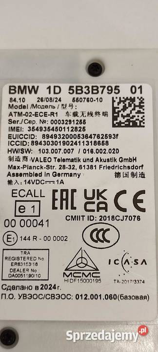 BMW F44 218I MODUŁ TELEMATIK 5B3B795 sprzedam