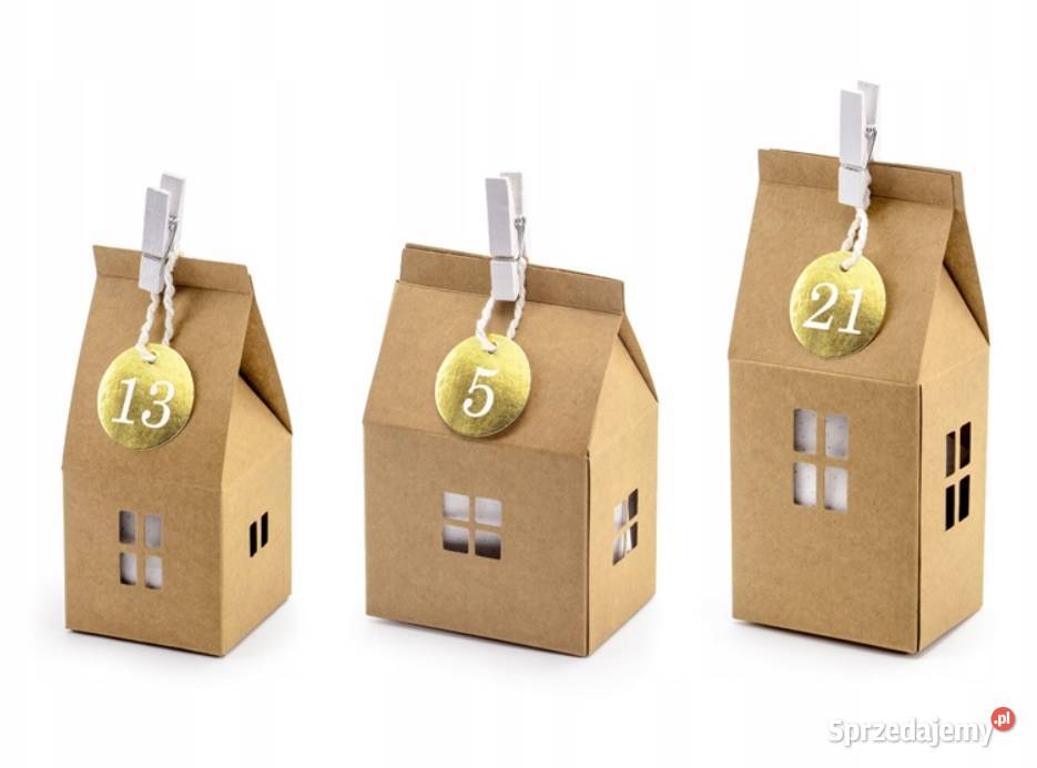 Kalendarz Adwentowy Domki z Papieru Kraft 24 małopolskie Kraków