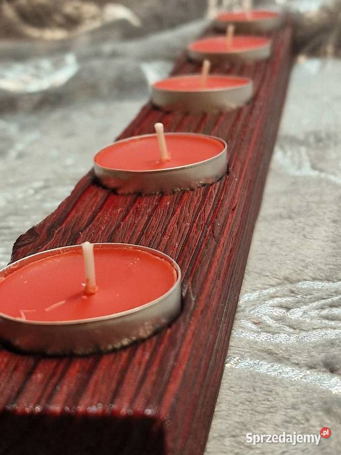 Świecznik świerkowy Shou Sugi Ban głęboka warmińsko-mazurskie Sępopol