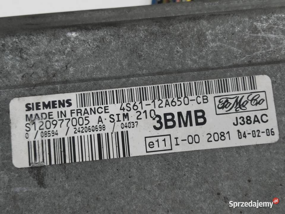 STEROWNIK SILNIKA 4S6112A650CB 12 B 74 Mazda 2 I
