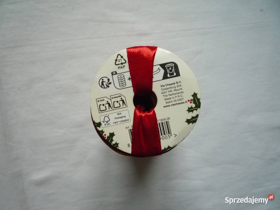 7 sztuk Wstążka świąteczna Czerwona Beżowa Złota Boże Narodzenie zachodniopomorskie Szczecin