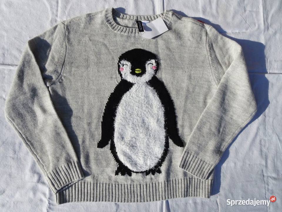 Sweter HM z pingwinem Nowy 34 36 Nowy Sącz