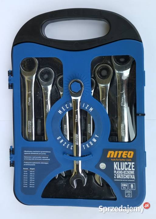 Klucze płaskooczkowe NITEO 8 sztuk grzechotka sprzedam