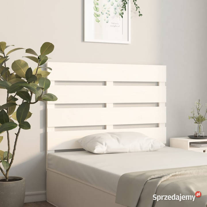 Wezgłowie łóżka białe 90x3x80 lite drewno