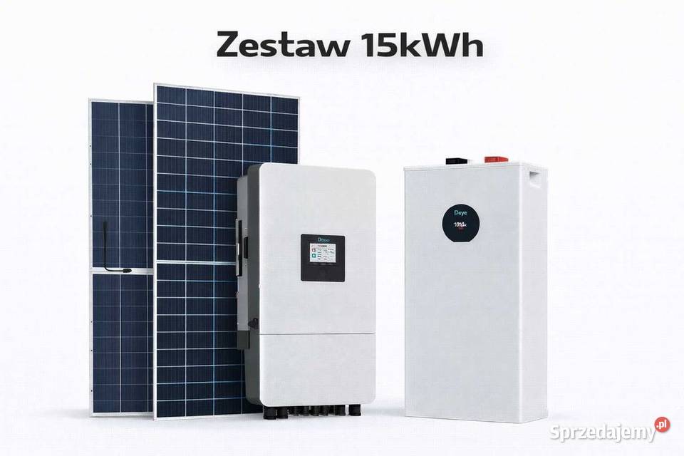 Zestaw budżetowy 15kWh LV panele inwerter 3 fazy sprzedam