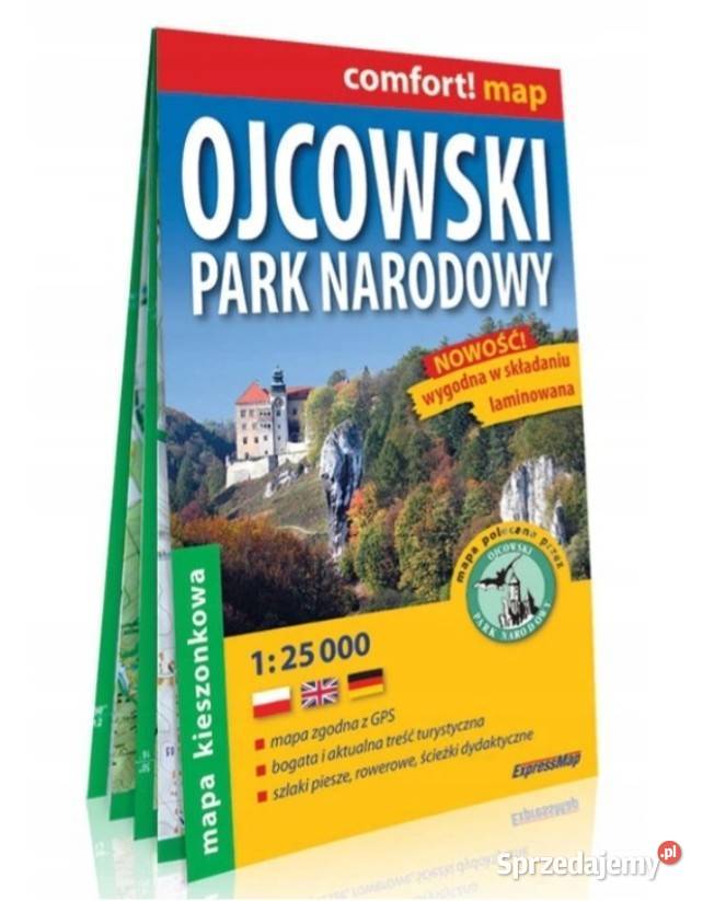 Ojcowski Park Narodowy laminowana mapa turystyczna