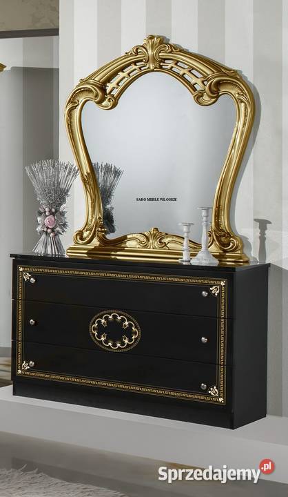Klasyczna sypialnia czarnozłota z szafą Przemyśl