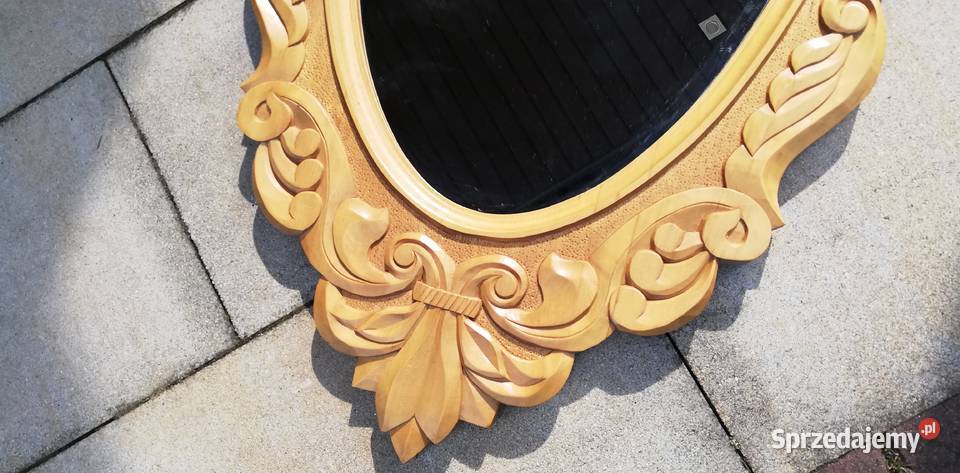 Lustro owalne w drewnianej rzeźbionej ramie Garwolin sprzedam