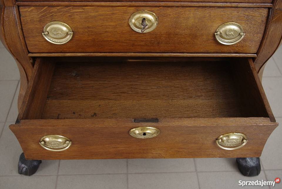 Sekretarzyk barokowy biurko cylindryczne Nysa