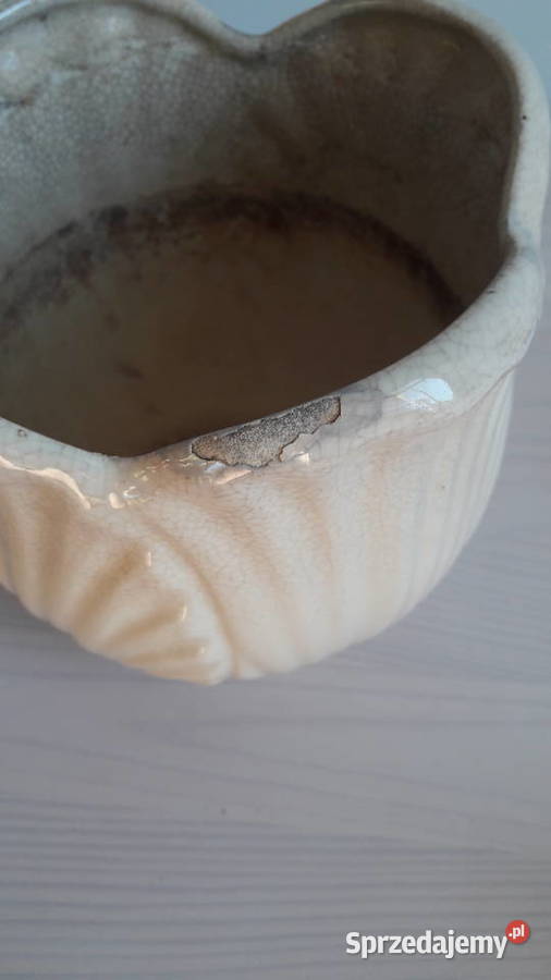 Doniczka ceramiczna kremowa Głuchołazy
