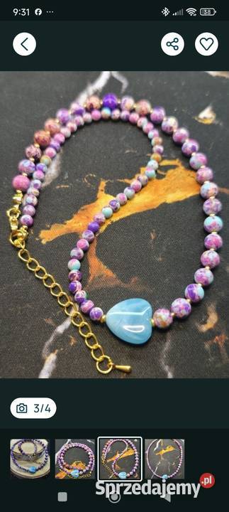 Rękodzieło naszyjnik bransoletka kolczyki mazowieckie Siedlce