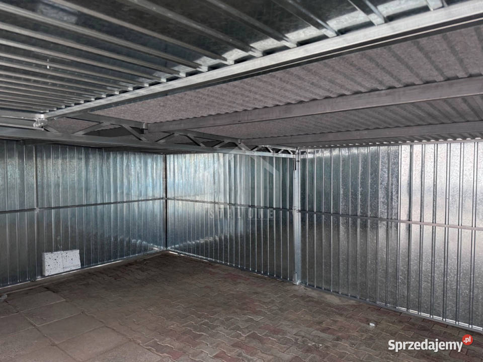 Garaż blaszany 6x6m 2x brama uchylna drzwi ocynk Garaże i miejsca postojowe Sieradz sprzedam