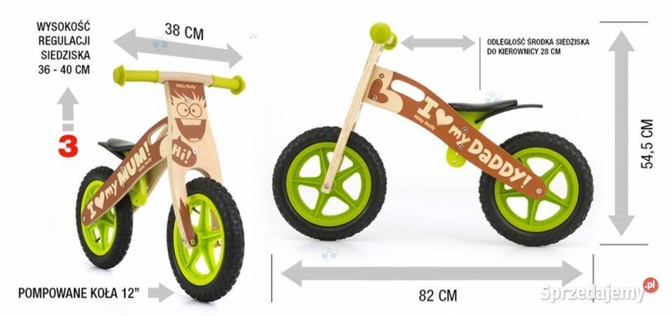 ROWEREK BIEGOWY DREWNIANY KING Milly Mally Bielsk Podlaski
