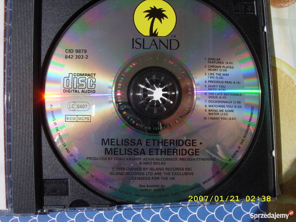 Rock CD MELISSA TTHERIDGESIMILAR FEATURES CD Płyty i kasety Wołów