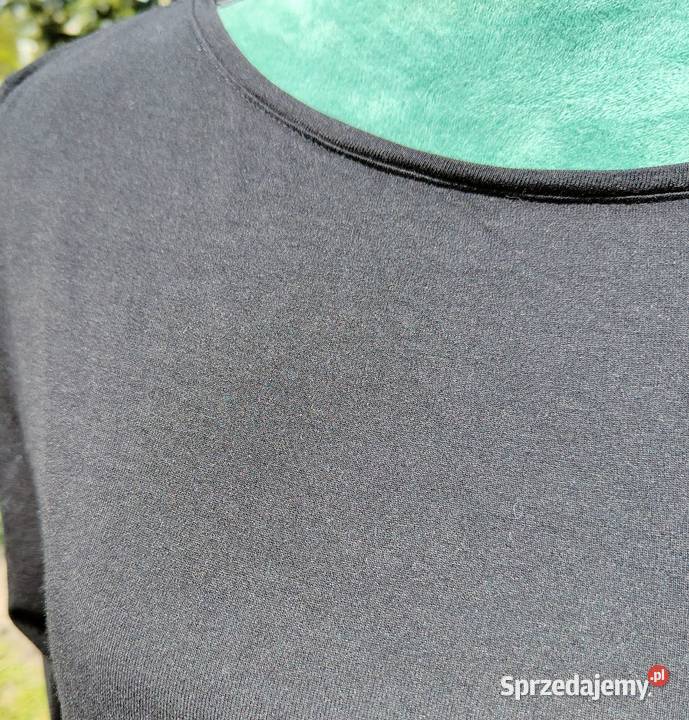 Czarna bluzka top HM L 40 wiskoza koronka czerń H&M Szczecin