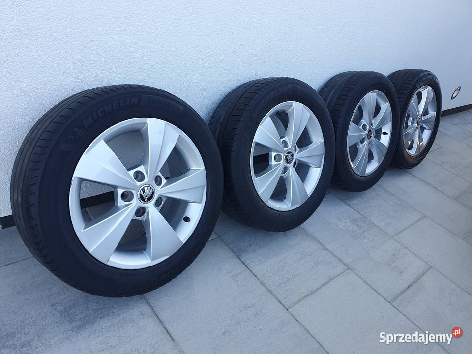 Felgi skoda 5x112 aluminiowe z oponami 2055516 dolnośląskie Oleśnica sprzedam