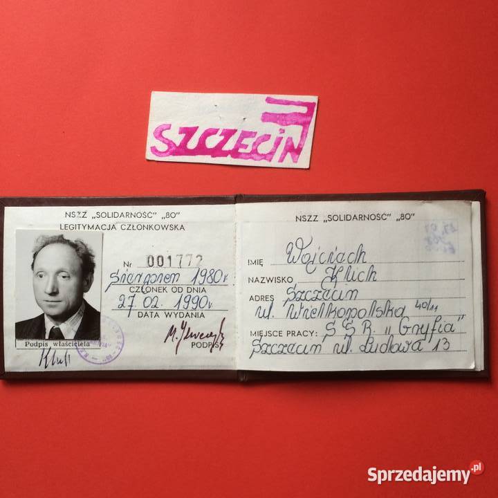 1429 Legitymacja Solidarność80 Klich sprzedam