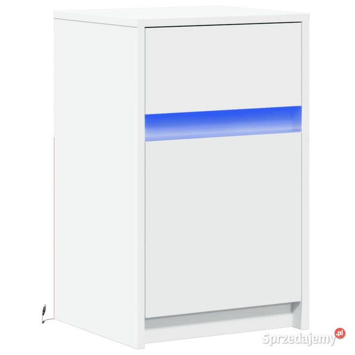 Szafka nocna z LED biała materiał drewnopochodny Warszawa sprzedam