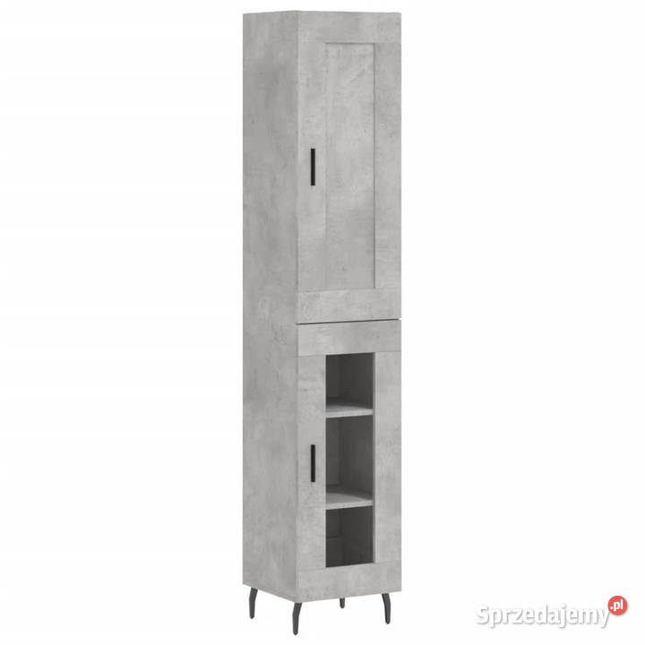 Wysoka szafka szarość betonu 345x34x180 mazowieckie Warszawa