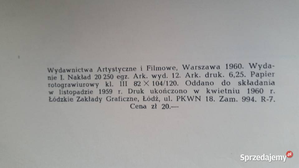 AKTORZY FILMU WŁOSKIEGO 1960 WA i F Jacek Tylim Rok wydania 1960 lubelskie Puławy