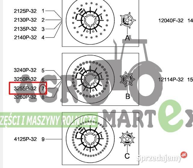 490457 4904571 TARCZA SIEWNA KUKU 3255P32 KIT Pozostałe Wichrów