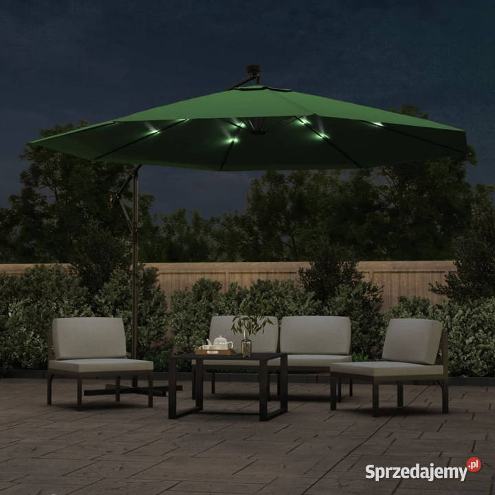 Parasol wiszący z LED i metalowym słupkiem 350 Pozostałe