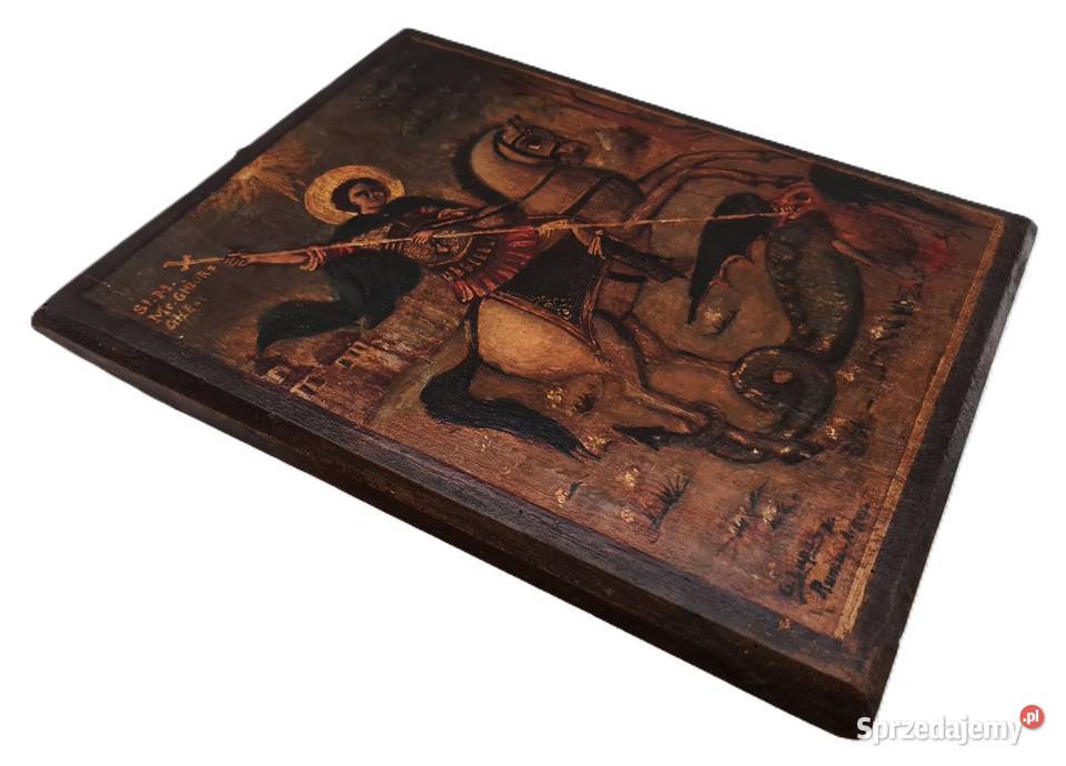 Ikona Święty Jerzy 0043 Antyki, Sztuka, Kolekcje Warszawa