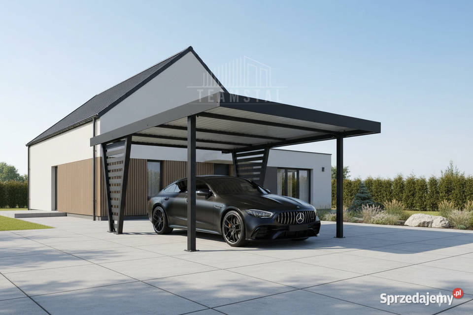 Carport V PREMIUM 5x45m Wypełnienie panelami Suwałki