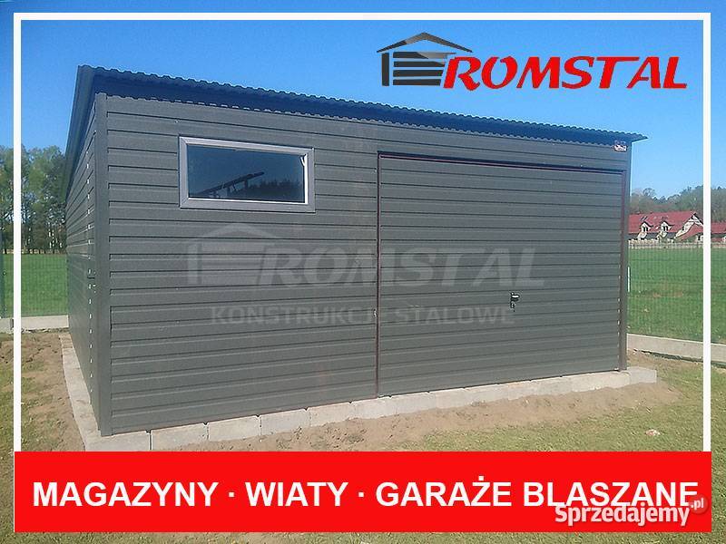 Mały Garaż Blaszany GRAFITOWY 6x5 - Schowek - Wiata -Romstal