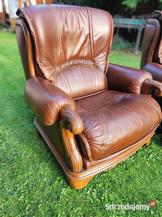 Komplet wypoczynkowy skórzanej 3 1 1 Łagiewniki sprzedam