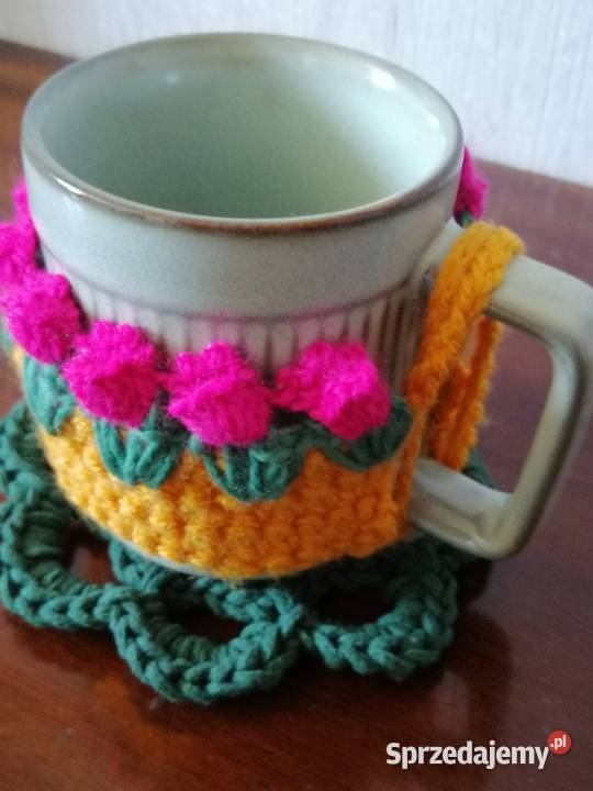 Zestaw 2 kubków z ocieplaczami i podkładkami