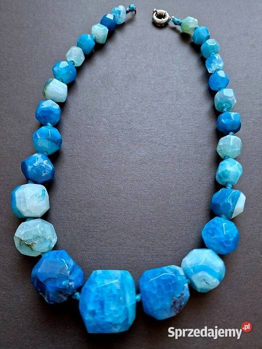 NATURALNY AGAT AŁTAJSKI NASZYJNIK ETNO ART śląskie sprzedam