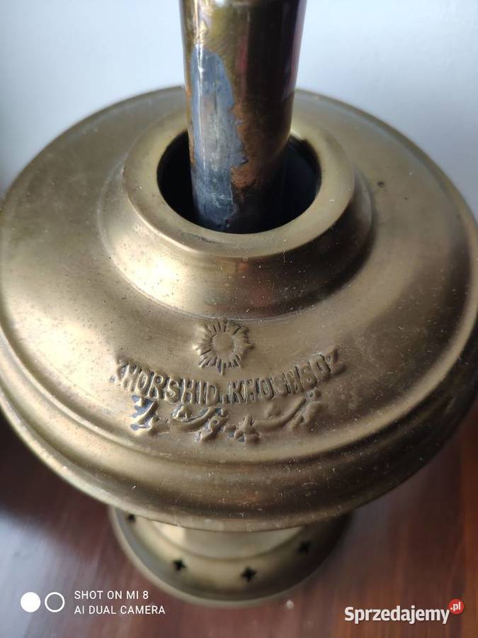 Stara mosiężna sygnowana podstawa lampy naftowej Kraków