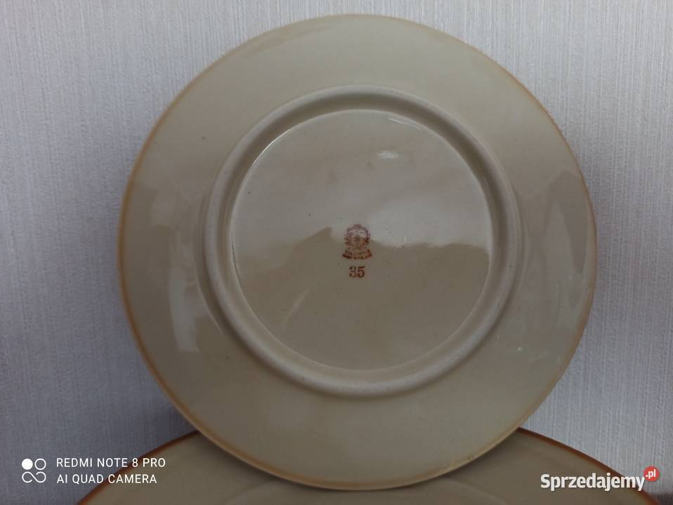 Talerze deserowe porcelit Tułowice 5 Warpechy Stare
